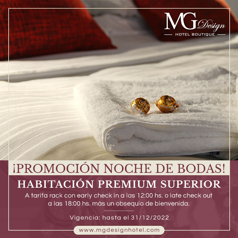 MG Design Hotel Boutique • Promoción Noche de Bodas